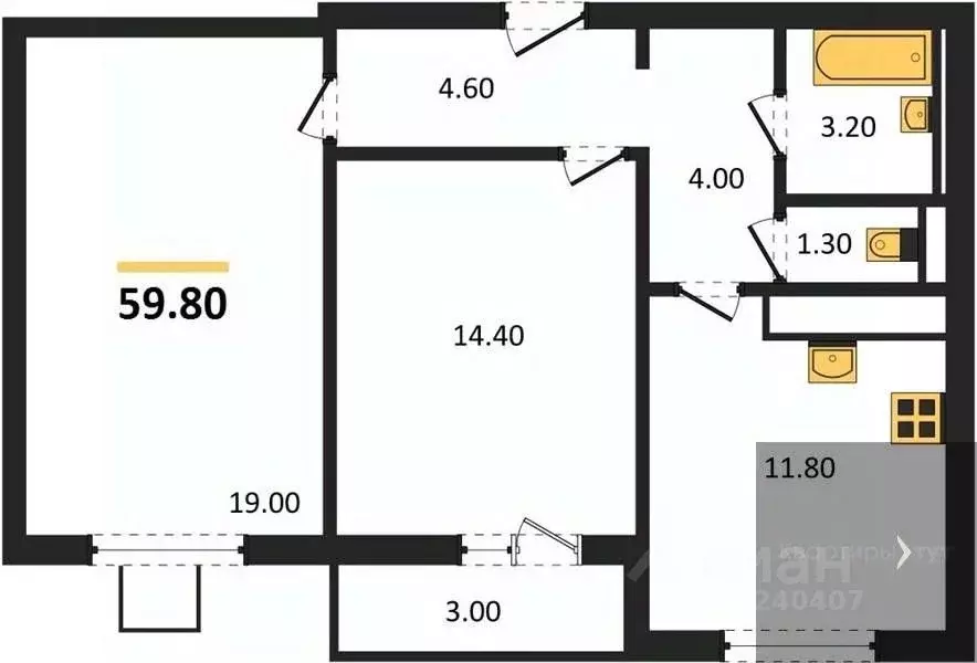 2-к кв. Воронежская область, Воронеж ул. Загоровского, 5/4 (59.8 м) - Фото 0