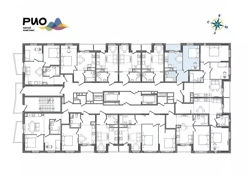 1-к кв. Удмуртия, Ижевск Воткинский жилрайон, Рио жилой комплекс, 2 ... - Фото 2
