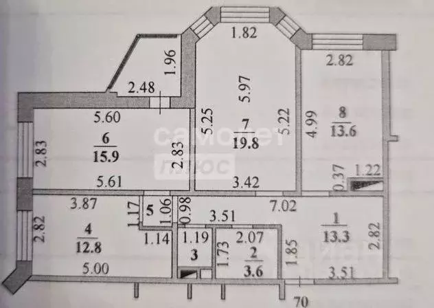 3-к кв. Липецкая область, Липецк ул. Валентина Скороходова, 25 (83.0 ... - Фото 2