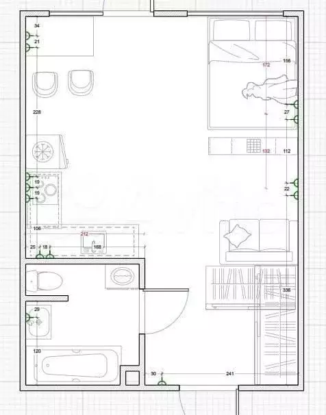 Квартира-студия, 31,3 м, 2/4 эт. - Фото 0