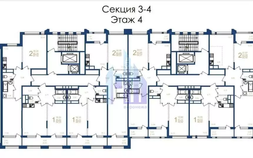 2-комнатная квартира: Воронеж, улица Фридриха Энгельса, 88 (65.4 м) - Фото 0