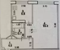 1-к. квартира, 31,7 м, 2/5 эт. - Фото 0