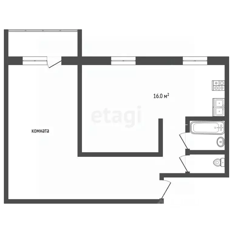 1-к кв. Московская область, Коломна Заставная ул., 4 (41.7 м) - Фото 2