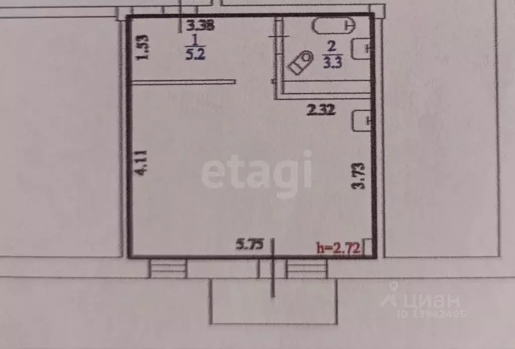 Студия Бурятия, Улан-Удэ ул. Сахьяновой, 23А (31.2 м) - Фото 2