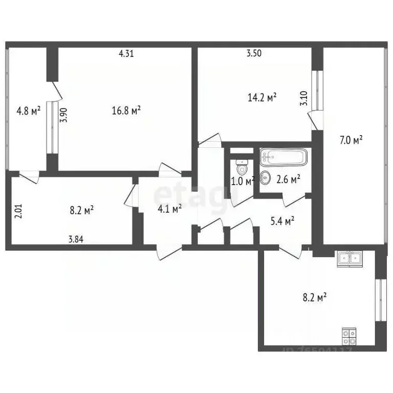 3-к кв. Севастополь Севастопольская зона ЮБК кв-л, 20А (143.9 м) - Фото 2