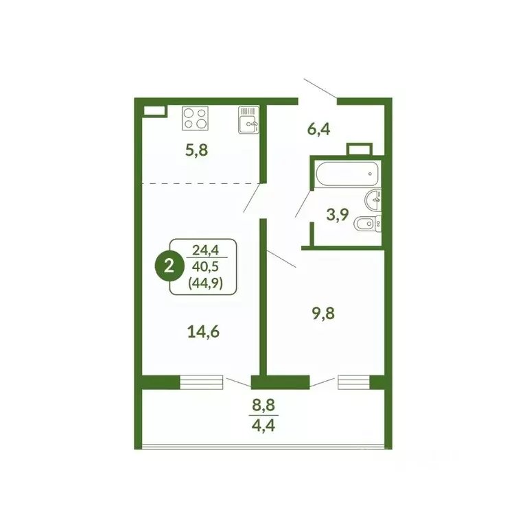 2-к кв. Кировская область, Киров ул. Тимирязева, 7к1 (44.9 м) - Фото 0