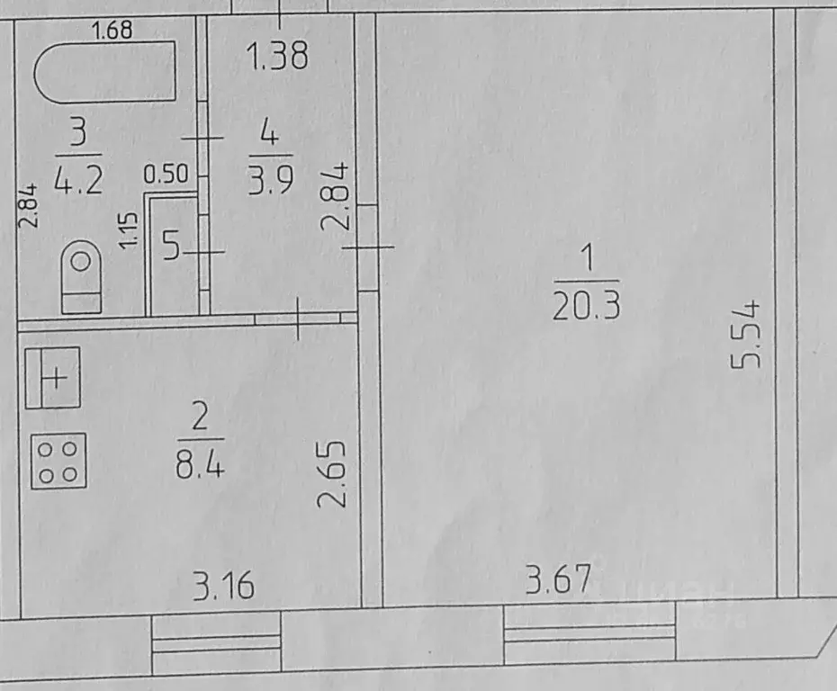 1-к кв. Пермский край, Нытва ул. Мира, 10 (37.3 м) - Фото 2