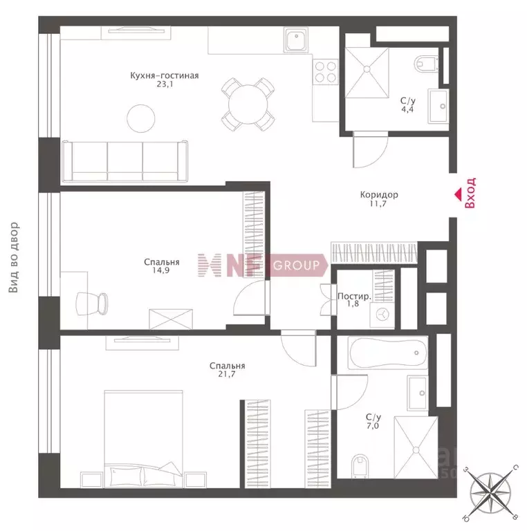 3-к кв. Москва ул. Нижние Мневники, 10 (86.0 м) - Фото 2