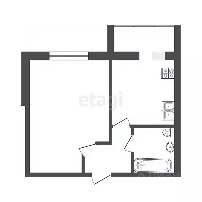 1-к кв. Оренбургская область, Оренбург ул. Юркина, 2 (40.3 м) - Фото 1