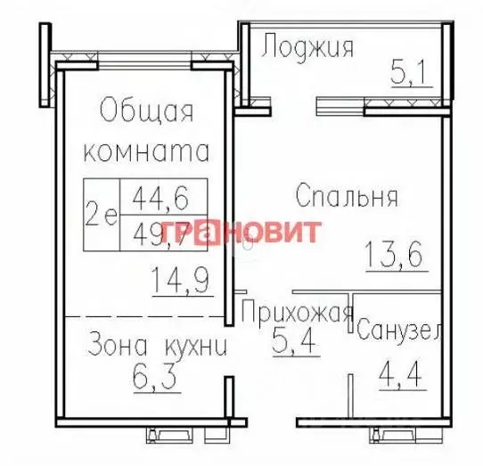 2-к кв. Новосибирская область, Новосибирский район, Мичуринский ... - Фото 1