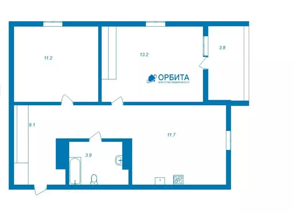 2-комнатная квартира: Тюмень, улица Республики, 204к19 (49.2 м) - Фото 1