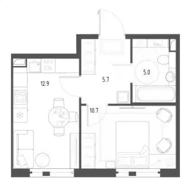 1-комнатная квартира: посёлок Шушары, Чудовская улица, 14к1 (35 м) - Фото 1