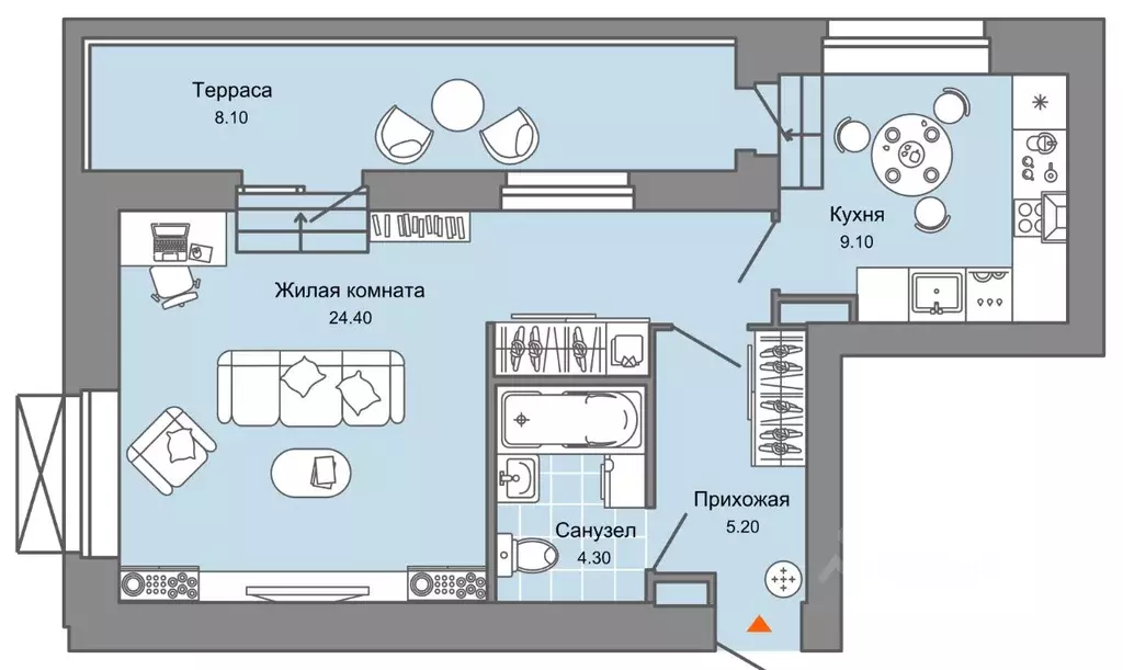 1-к кв. Пермский край, Пермь ул. Дзержинского, 31Б (47.0 м) - Фото 2