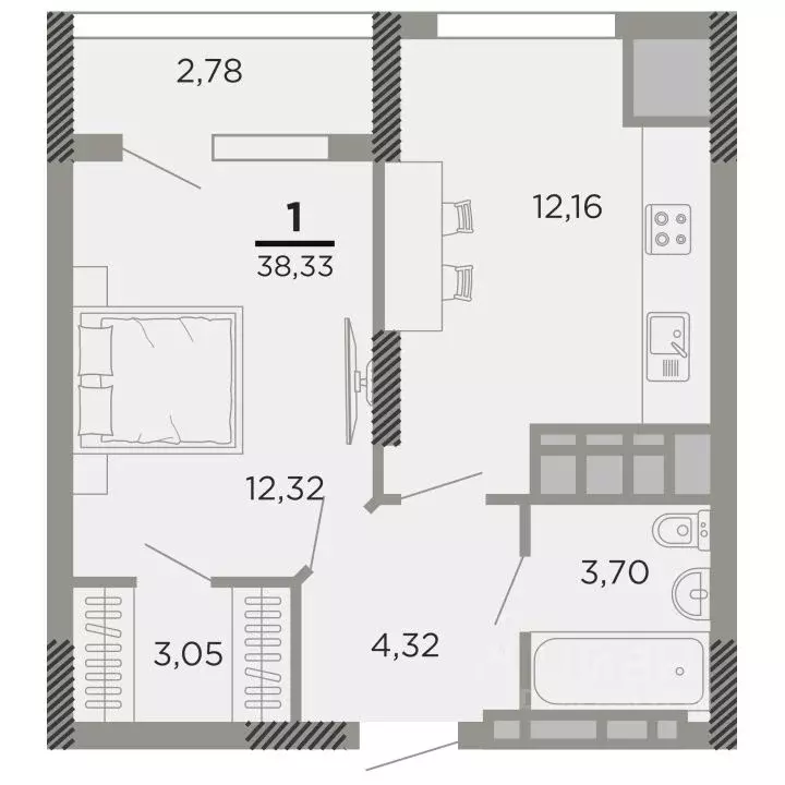 1-к кв. Рязанская область, Рязань Совхозная ул., 6 (38.33 м) - Фото 0