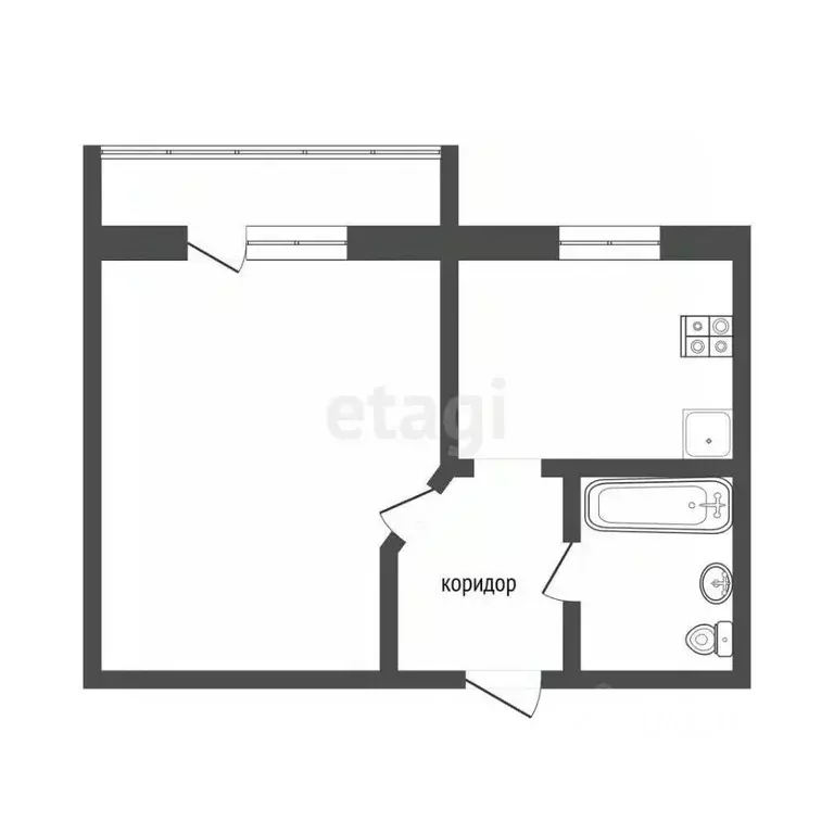 1-к кв. Севастополь ул. Маршала Геловани, 18 (22.6 м) - Фото 2