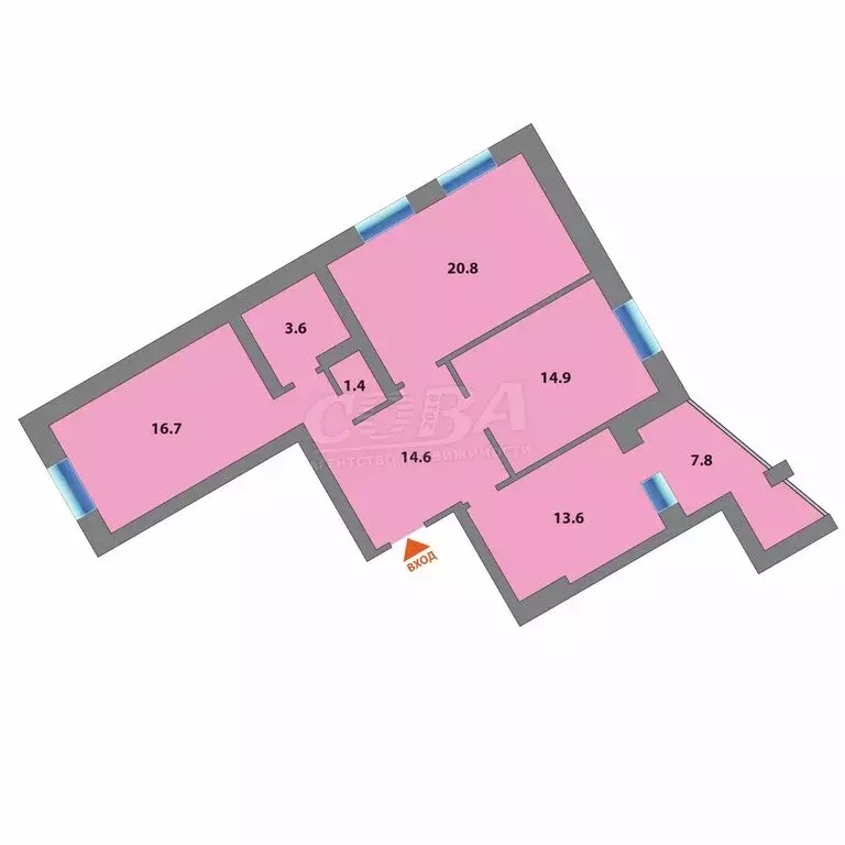 3-комнатная квартира: Тюмень, улица Болотникова, 19 (85.7 м) - Фото 1