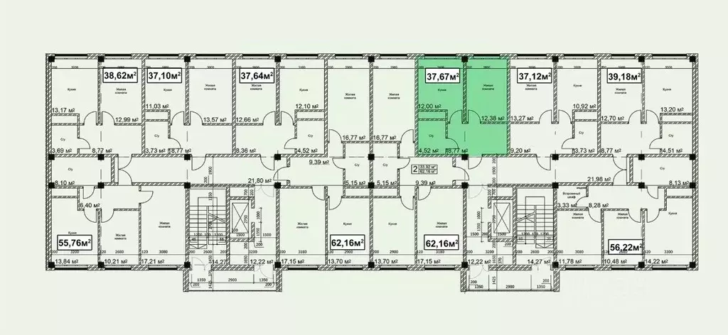 1-к кв. Ставропольский край, Ессентуки ул. Благодатная, 22к2 (37.67 м) - Фото 1