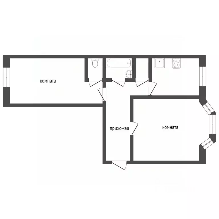 2-к кв. Ямало-Ненецкий АО, Новый Уренгой Надымская ул., 3А (57.1 м) - Фото 1