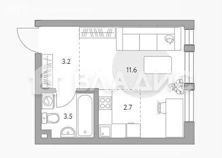 Квартира-студия: Москва, улица Лётчика Осканова, 6 (21 м) - Фото 0