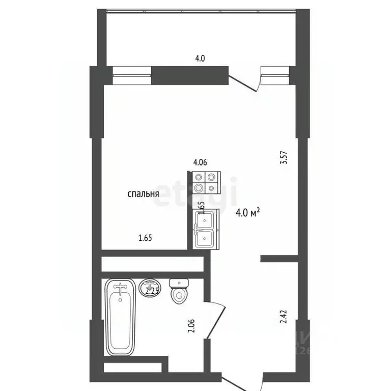 Студия Московская область, Долгопрудный Новый бул., 9к1 (24.0 м) - Фото 2