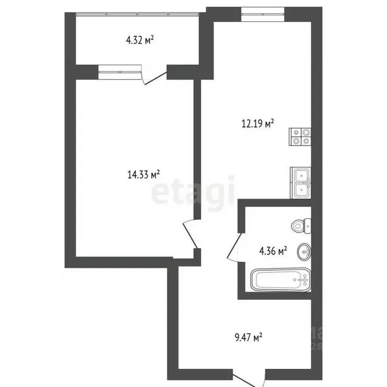 1-к кв. Вологодская область, Череповец ул. Береговая, 5 (41.1 м) - Фото 2