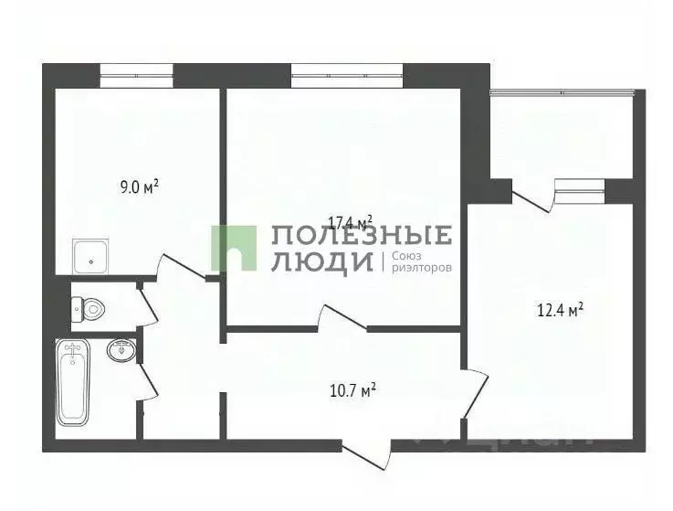 2-к кв. Красноярский край, Красноярск 9 Мая ул., 41 (52.4 м) - Фото 2