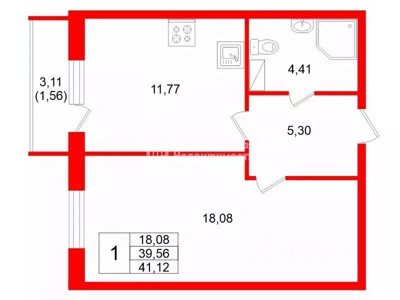 1-к кв. Санкт-Петербург, Санкт-Петербург, Пушкин ул. Анциферовская, ... - Фото 2