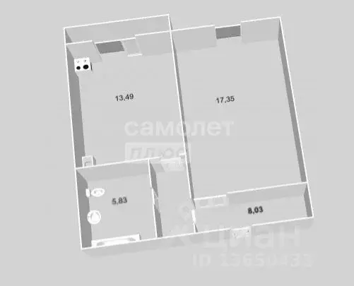 1-к кв. Ульяновская область, Ульяновск бул. Архитекторов, 7 (44.6 м) - Фото 1