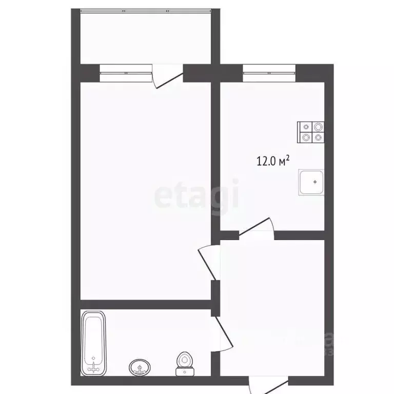 1-к кв. Тюменская область, Тюмень Олимпийская ул., 51 (43.0 м) - Фото 2