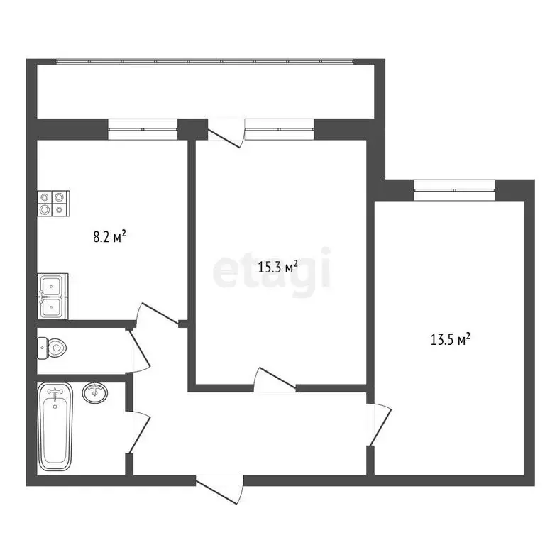 2-комнатная квартира: Вологда, улица Карла Маркса, 97 (47.9 м) - Фото 1