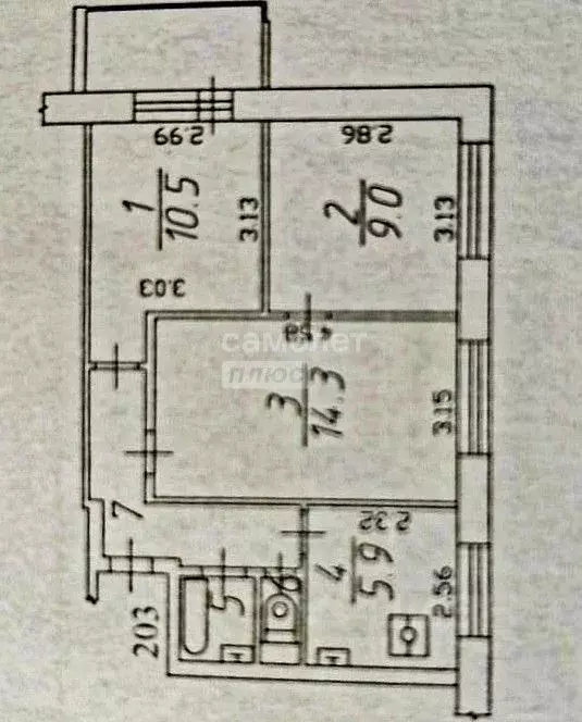 3-к кв. Московская область, Красногорск ул. Ленина, 15 (50.7 м) - Фото 2