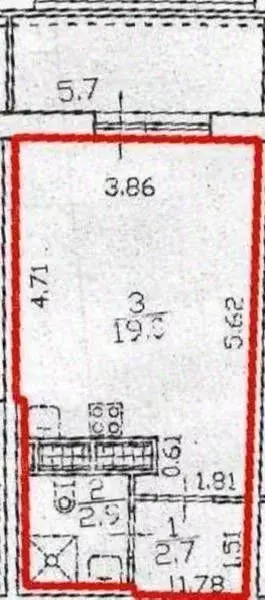 Студия Санкт-Петербург Туристская ул., 22Б (24.6 м) - Фото 1