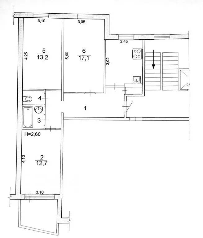 3-комнатная квартира: Волгоград, улица Тулака, 20 (65.7 м) - Фото 1
