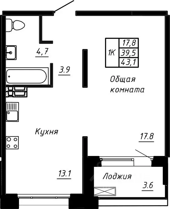 1-к кв. Ленинградская область, Тельмана Тосненский район, Сибирь жилой ... - Фото 1