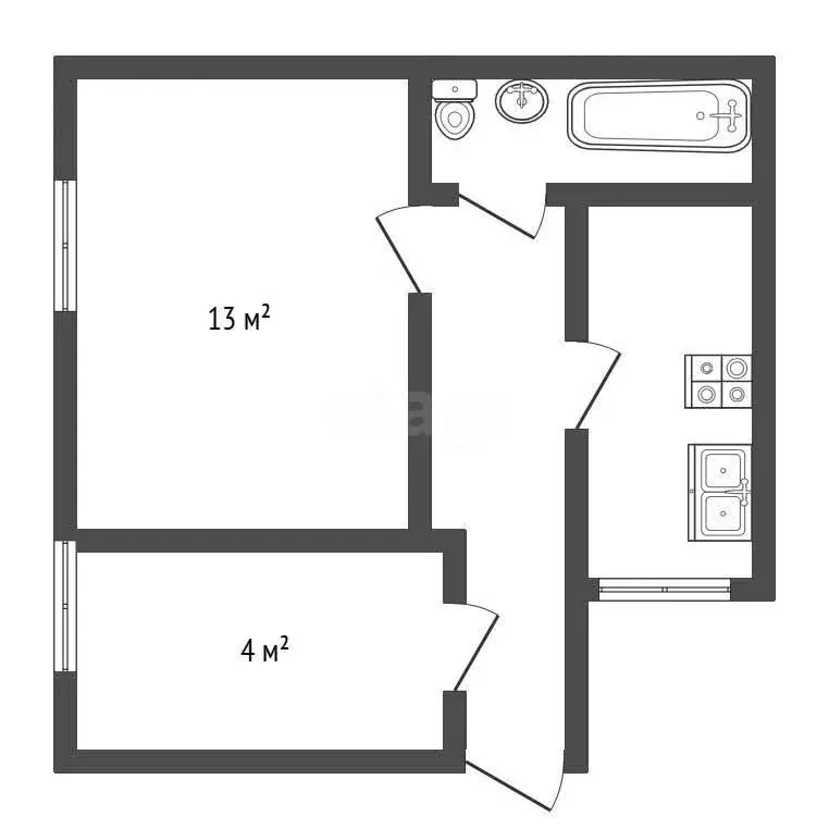 1-комнатная квартира: Ковров, улица Циолковского, 17/2 (17.4 м) - Фото 1
