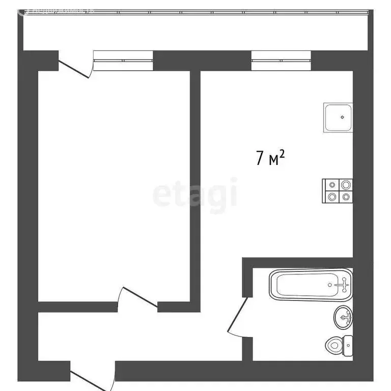 1-комнатная квартира: Ишим, улица Карла Маркса, 77Г (33.8 м) - Фото 0