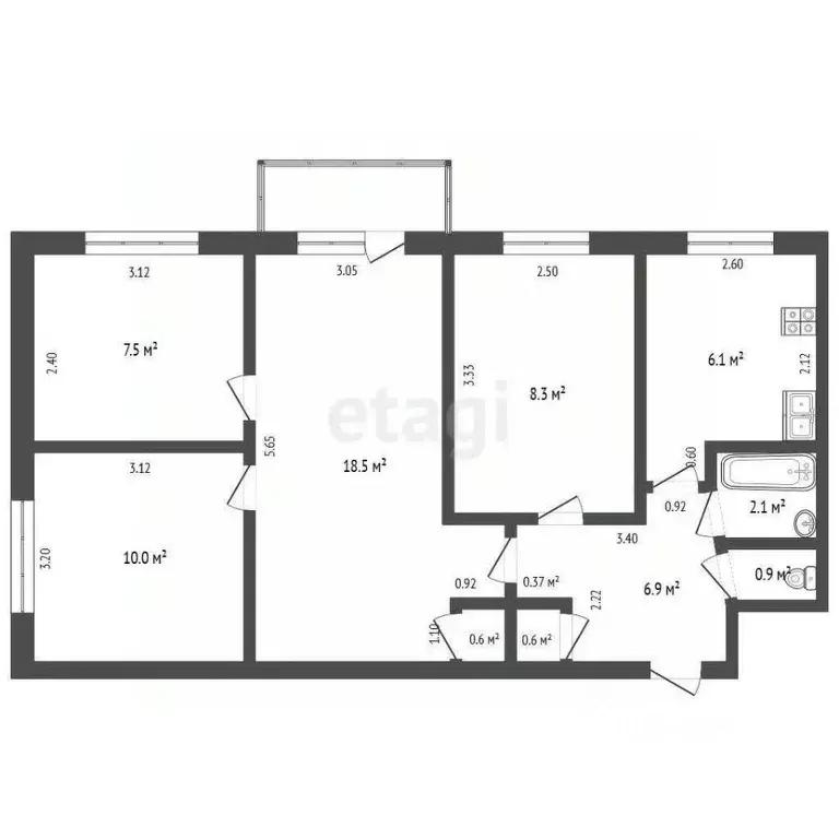 4-к кв. Забайкальский край, Чита ул. Красной Звезды, 10 (61.2 м) - Фото 2