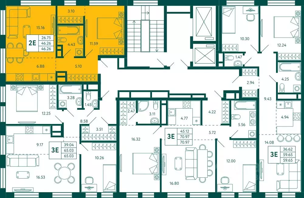 1-к кв. Башкортостан, Уфа Зеленая Роща жилрайон, Терле Парк жилой ... - Фото 2