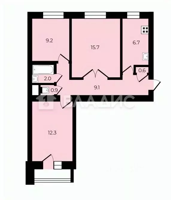 3-к кв. Санкт-Петербург просп. Просвещения, 84К1 (56.5 м) - Фото 2