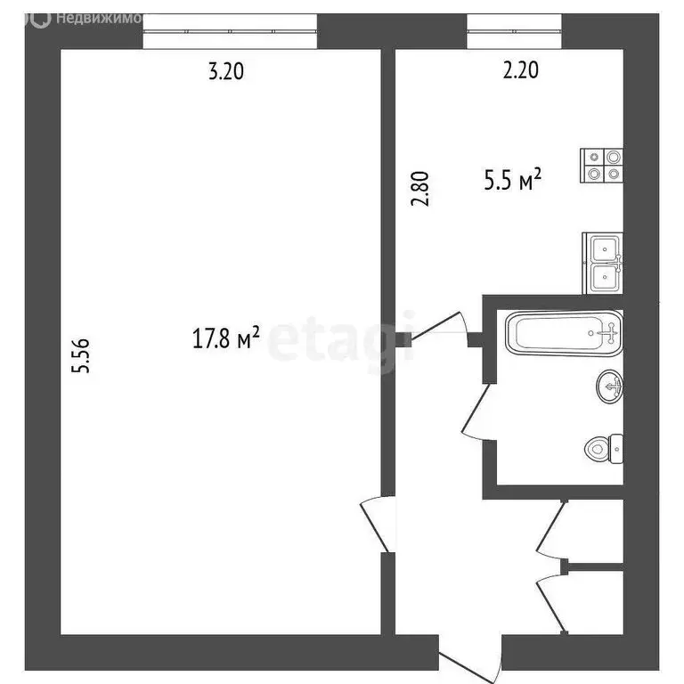 1-комнатная квартира: Челябинск, Кронштадтская улица, 17А (29.3 м) - Фото 0