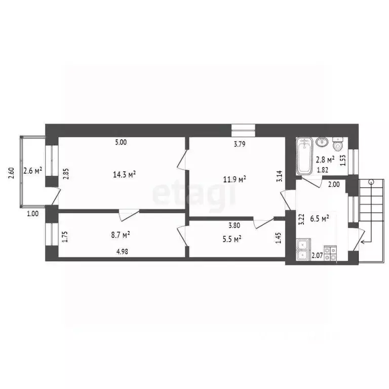 3-к кв. Ростовская область, Ростов-на-Дону Ленгородок мкр, просп. ... - Фото 2