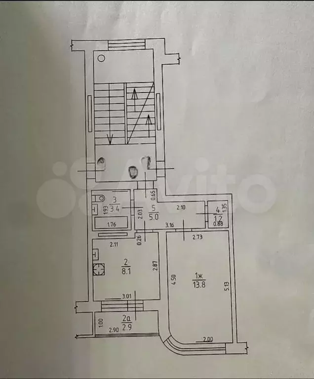 1-к. квартира, 31,5 м, 2/5 эт. - Фото 0
