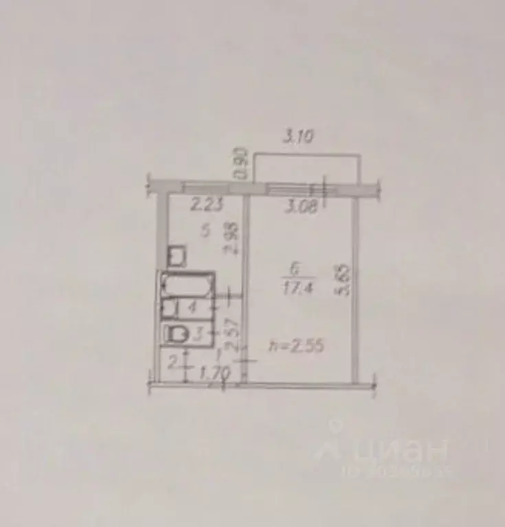 1-к кв. Кемеровская область, Новокузнецк Ярославская ул., 14 (30.02 м) - Фото 2
