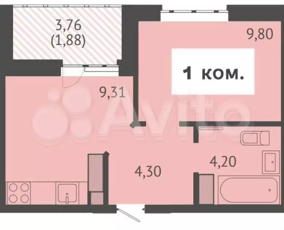 1-к. квартира, 32 м, 7/19 эт. - Фото 0