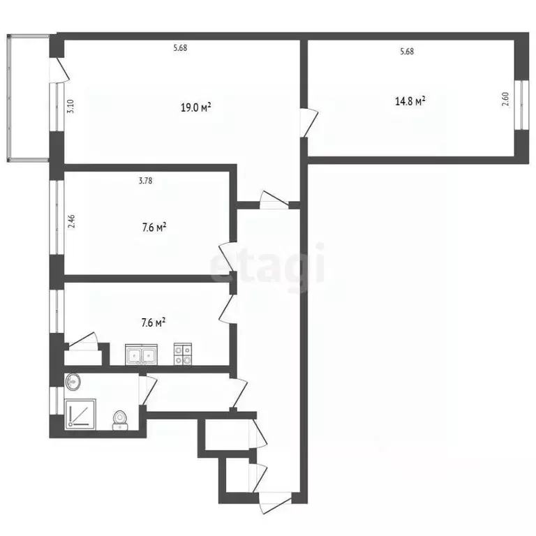 3-к кв. Псковская область, Псков Лопатино исторический район, ул. ... - Фото 2