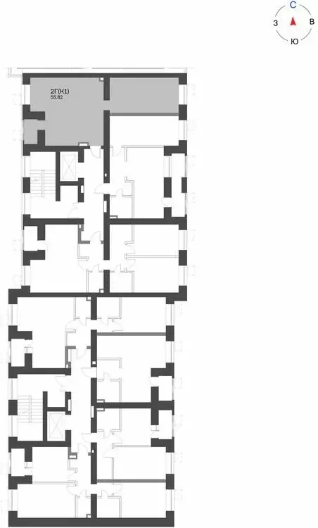 2-комнатная квартира: Нижнекамск, 15-й микрорайон, ЖК Калина (55.82 м) - Фото 1