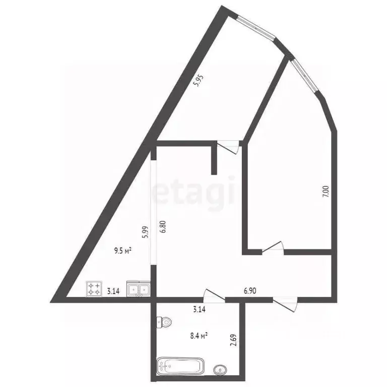 2-к кв. Крым, Ялта ул. Блюхера, 19 (85.0 м) - Фото 1