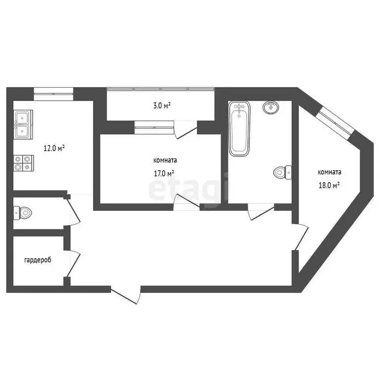 2-комнатная квартира: Лобня, Лобненский бульвар, 12 (66.9 м) - Фото 0