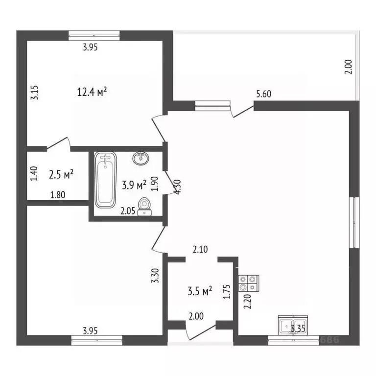 Дом в Калининградская область, Гурьевский муниципальный округ, пос. ... - Фото 2