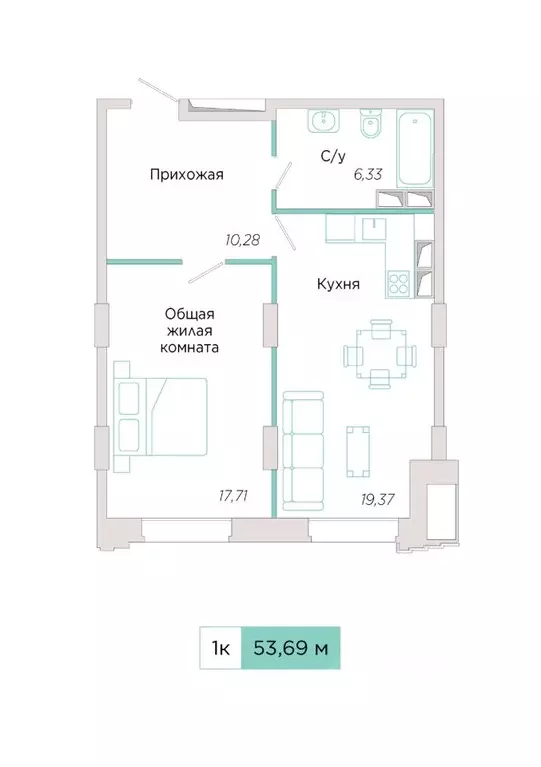 1-к кв. Самарская область, Тольятти Спортивная ул., 21 (53.69 м) - Фото 0